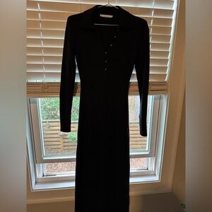 Abercrombie Black Ribbed Collared Dress